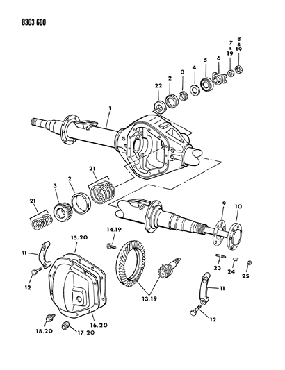1989 Dodge D150 Axle, Rear Diagram 3 - Thumbnail