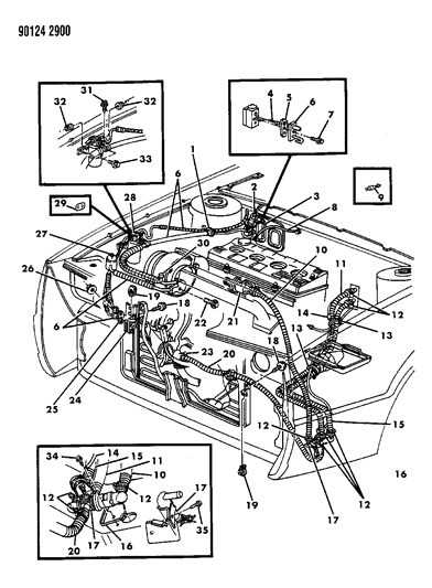 1990 Chrysler TC Maserati Plumbing - A/C & Heater Diagram 1 - Thumbnail