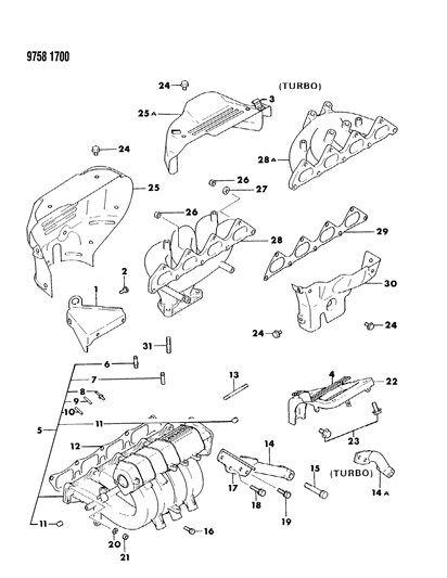 1989 Dodge Colt Nut, Exhaust Manifold To Cylinder Diagram for MD092806