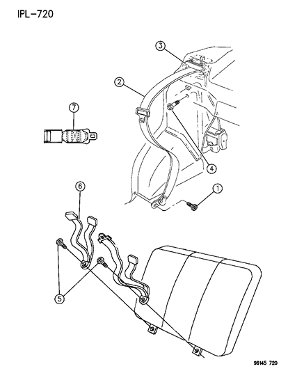 1996 Dodge Neon Lap Belt, Rear Inner Diagram for PM05SAZ