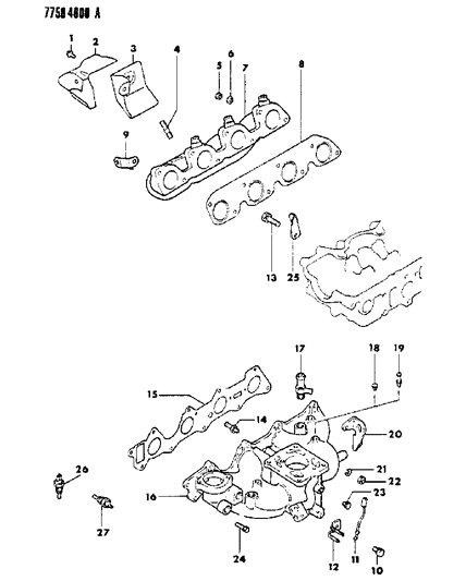 1987 Chrysler Conquest Manifold - Intake & Exhaust Diagram 2 - Thumbnail