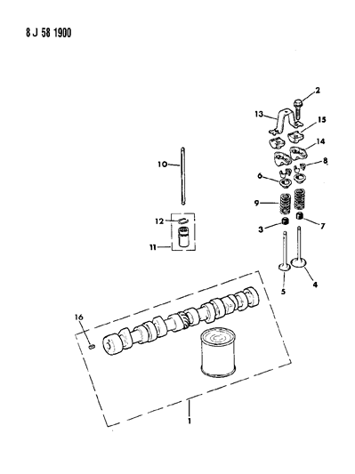 1987 Jeep Comanche Camshaft & Valves Diagram 1 - Thumbnail