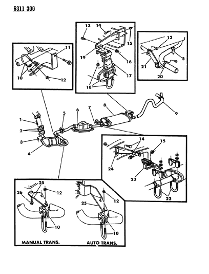 1986 Dodge D350 Pipe, Tail Diagram for 4218346