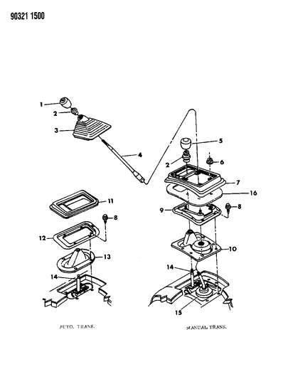 1993 Dodge Dakota Controls, Transfer Case Diagram