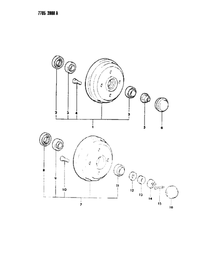 1988 Dodge Colt Bearing Cap Diagram for MB338780