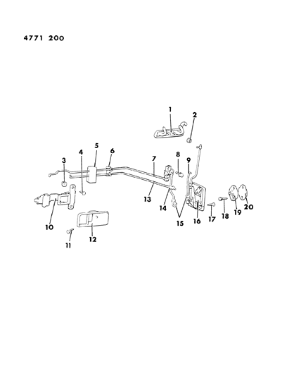 1984 Dodge Colt Door, Front Handles, Locks And Controls Diagram 1 - Thumbnail