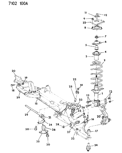 1987 Dodge Omni Suspension - Front Diagram 1 - Thumbnail