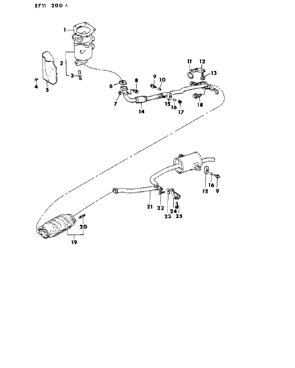 1986 Dodge Colt Exhaust System Diagram 3 - Thumbnail
