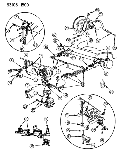 1993 Chrysler LeBaron Sedan Lines & Hoses, Brake Diagram 2 - Thumbnail