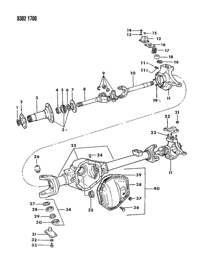 1989 Dodge D250 Pinion Seal Diagram for 4384188