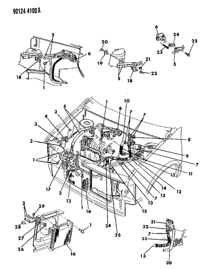 1990 Dodge Caravan Plumbing - A/C & Heater Diagram 4 - Thumbnail