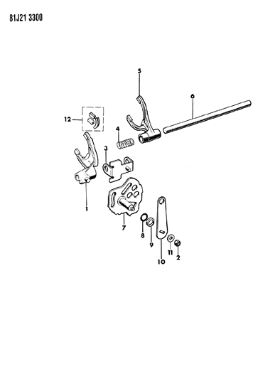 1986 Jeep Comanche Shift Forks, Rails And Shafts Diagram 4 - Thumbnail