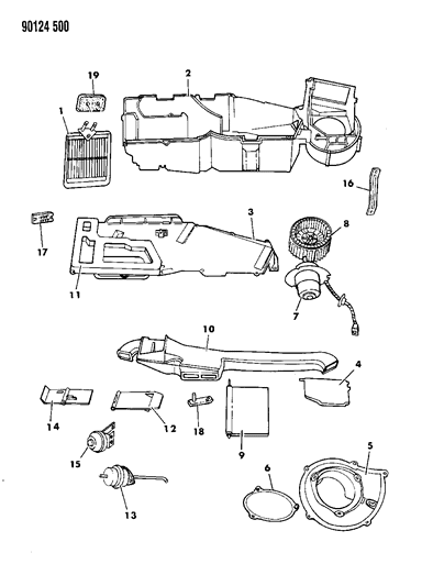 1990 Dodge Caravan Heater Unit Diagram 1 - Thumbnail