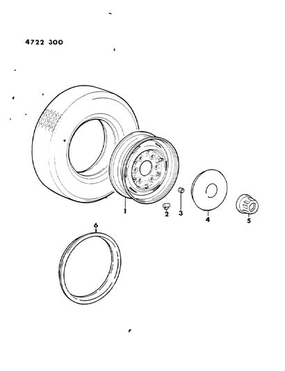 1984 Dodge Ram 50 Wheels & Covers Diagram 2 - Thumbnail