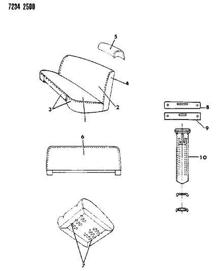 1987 Dodge Aries Front Seat Diagram 5 - Thumbnail