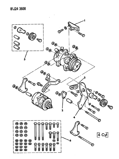 1986 Jeep Comanche Compressor & Mounting Diagram 2 - Thumbnail