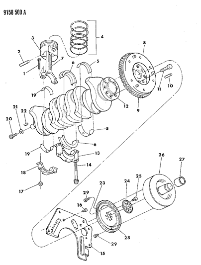 1989 Chrysler LeBaron Piston Diagram for 5241059