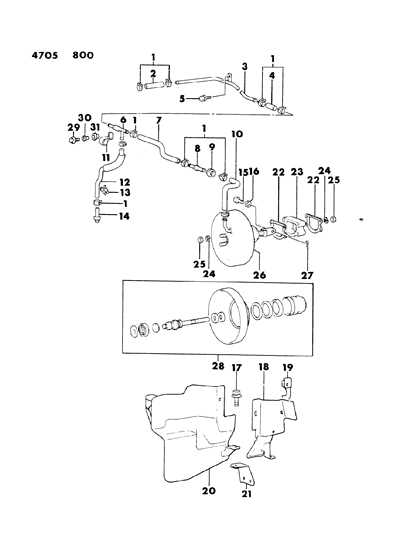 1984 Dodge Colt Booster, Power Brake Diagram 1 - Thumbnail