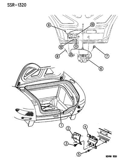 1994 Dodge Viper Deck Lid Weatherstrip & Latch Viper Diagram