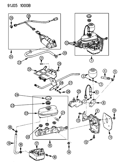 1991 Jeep Cherokee Bolt, Bracket Mounting Diagram for J4007506
