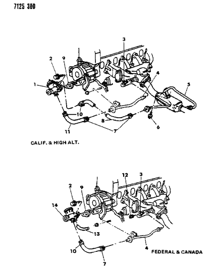 1987 Dodge Caravan Air Pump Tubing Diagram 1 - Thumbnail