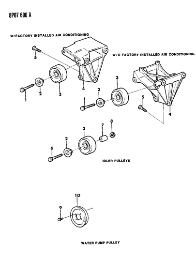 1990 Dodge Monaco Drive Pulleys Diagram 1 - Thumbnail