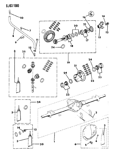 1988 Jeep J10 Housing & Differential, Rear Axle Diagram 4 - Thumbnail