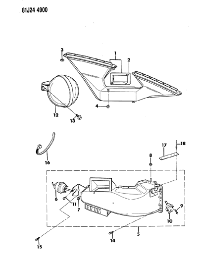 1986 Jeep J10 Air Distribution Ducts Diagram 1 - Thumbnail