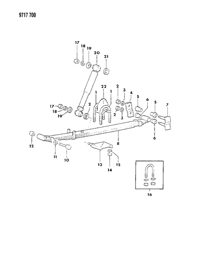 1989 Dodge Ram 50 Suspension - Rear Diagram