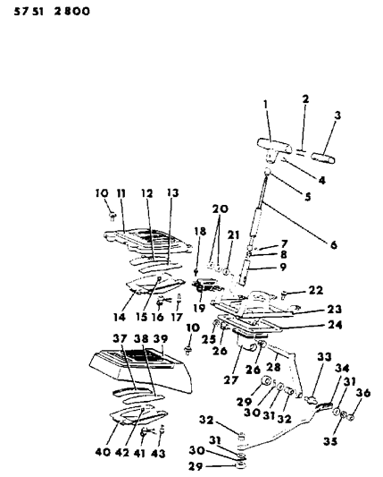 1986 Dodge Ram 50 Controls, Gearshift of Automatic Transmission Diagram 2 - Thumbnail