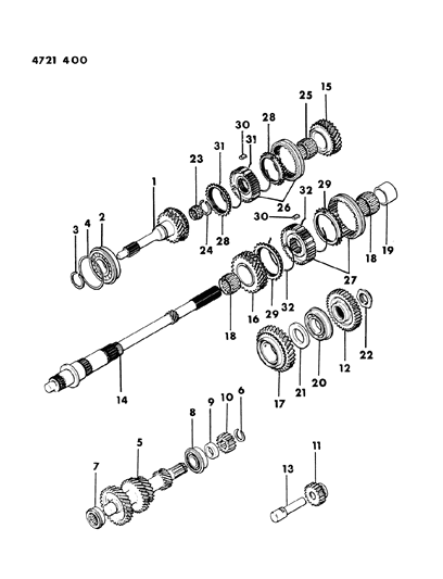 1984 Dodge Ram 50 Gear Train Diagram 2 - Thumbnail