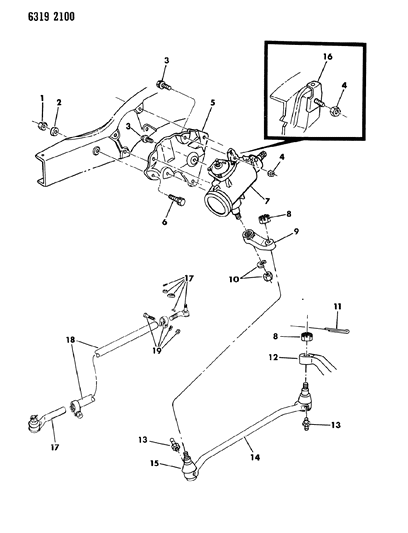 1987 Dodge D150 Gear & Linkage, Steering Diagram 2 - Thumbnail