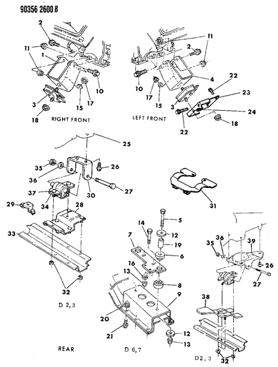 1992 Dodge D150 Engine Mounting Diagram 3 - Thumbnail