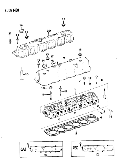 1990 Jeep Comanche Cylinder Head Diagram 3 - Thumbnail