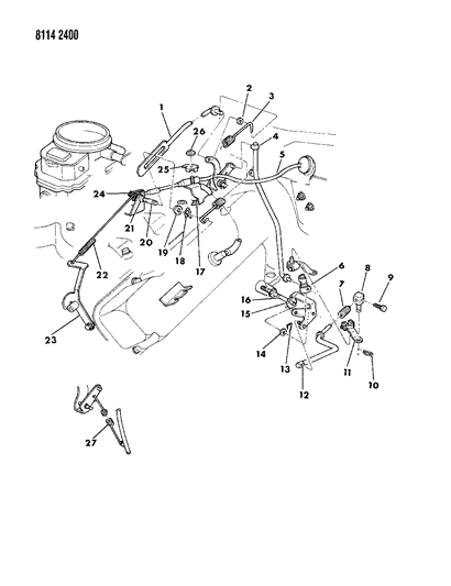 1988 Dodge Diplomat Throttle Control Diagram 2 - Thumbnail