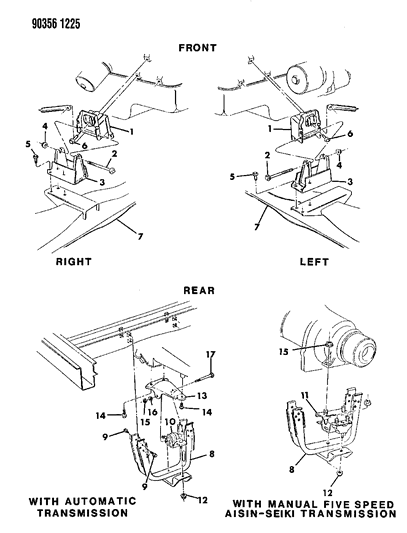 1992 Dodge Ram Wagon Engine Mounting Diagram 1 - Thumbnail