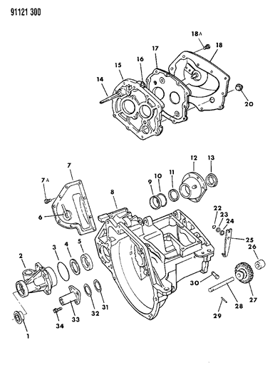 1991 Chrysler LeBaron GTC Controls, Internal Diagram 2 - Thumbnail