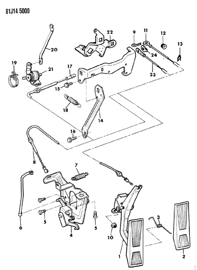 1984 Jeep Cherokee Cable Bracket Diagram for 33001065