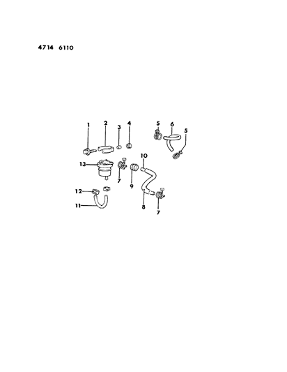 1984 Dodge Colt Fuel Filter Diagram 1 - Thumbnail