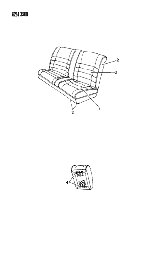 1988 Chrysler LeBaron Base Rear Seat Diagram 3 - Thumbnail