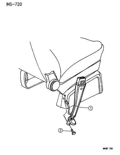 1996 Chrysler Town & Country Seat Belt Front Inner Diagram for GP26SAZ
