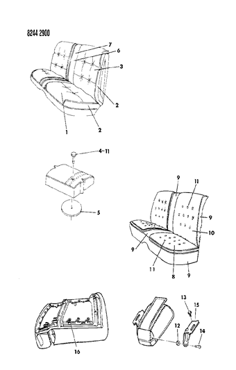 1988 Dodge Diplomat Rear Seat Diagram 2 - Thumbnail