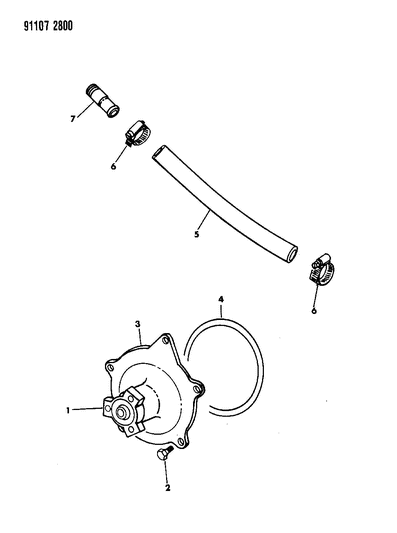 1991 Chrysler New Yorker Salon Water Pump & Related Parts Diagram 3 - Thumbnail