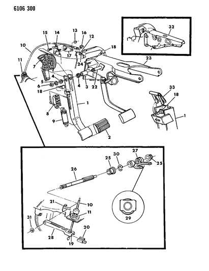 1986 Dodge Caravan Positioner, Clutch Cable Adjuster Diagram for 4019695