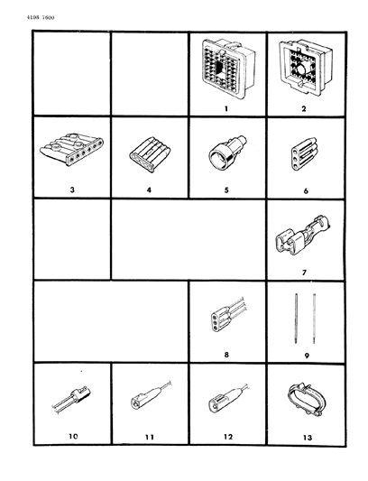 1984 Chrysler New Yorker Retainers, Connectors, Plugs, Sleeves And Parts Chart Diagram