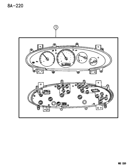 1996 Chrysler Cirrus Cluster, Electrode 120 Mph, W/O Security Alarm Diagram for 4778741