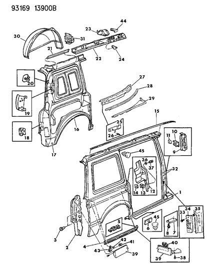 1993 Dodge Caravan Quarter Panel Diagram 2 - Thumbnail