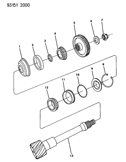 1993 Dodge Shadow Shaft - Transfer Diagram 2 - Thumbnail