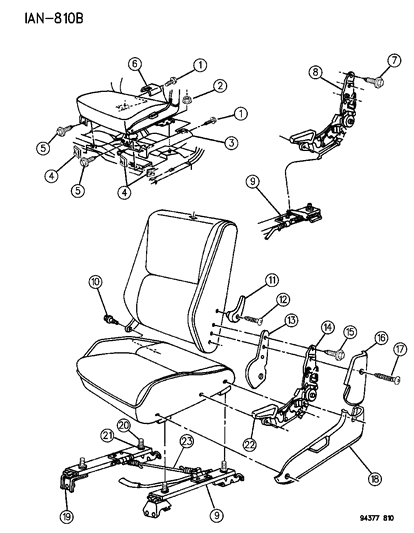1996 Dodge Dakota Cover, Adjuster Diagram for S883PF6