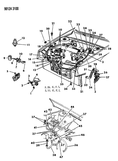 1990 Dodge Shadow Hose Clamp, Lower Diagram for 6502017